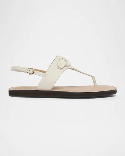 Ferragamo Siriana Gancio Leather Thong Sandals In Multi