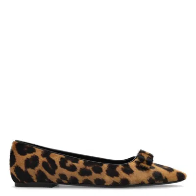 Ferragamo Siwar Leopard-print Vara Ballet Flats In Animal Print