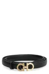 Ferragamo Gancini Leather Belt In Black