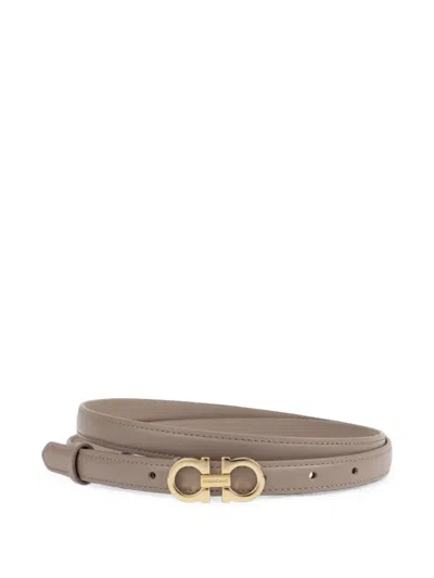 Ferragamo Sized Gancini Belt In White