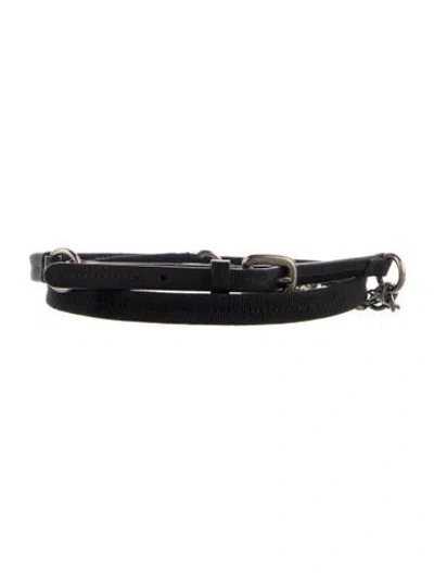 Pre-owned Ferragamo Skinny Belt In Black