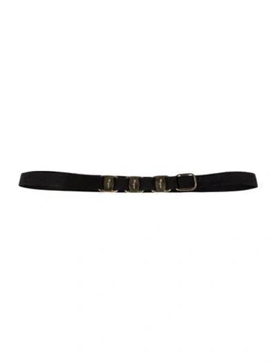 Pre-owned Ferragamo Skinny Belt In Black