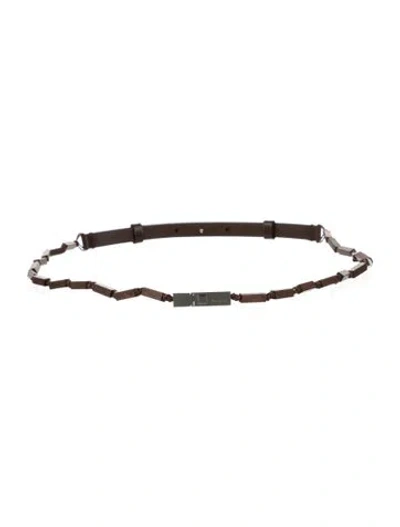 Pre-owned Ferragamo Skinny Belt Kit In Brown