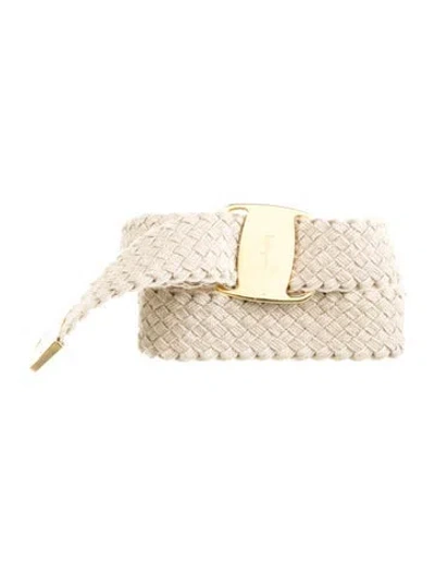 Pre-owned Ferragamo Skinny Belt In Neutral