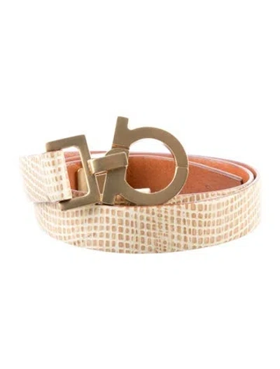Pre-owned Ferragamo Skinny Belt In Neutrals