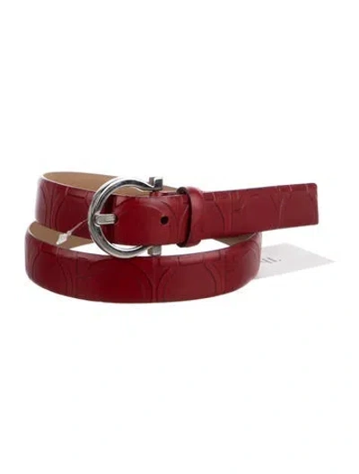 Pre-owned Ferragamo Skinny Leather Belt In Black