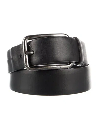 Pre-owned Ferragamo Skinny Leather Belt In Black