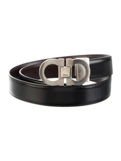 Pre-owned Ferragamo Skinny Leather Belt In Black