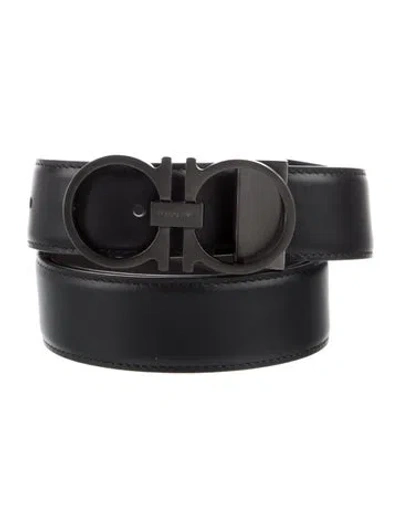 Pre-owned Ferragamo Skinny Leather Belt In Black