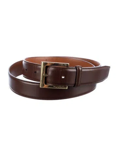 Pre-owned Ferragamo Skinny Leather Belt In Brown