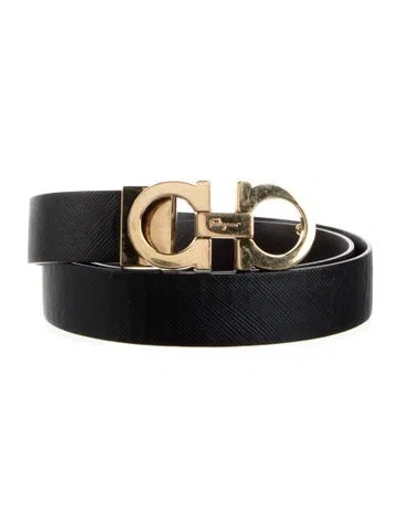 Pre-owned Ferragamo Skinny Leather Belt In Brown