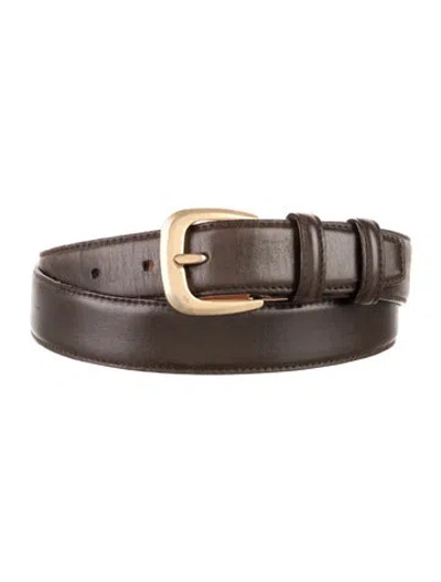 Pre-owned Ferragamo Skinny Leather Belt In Brown