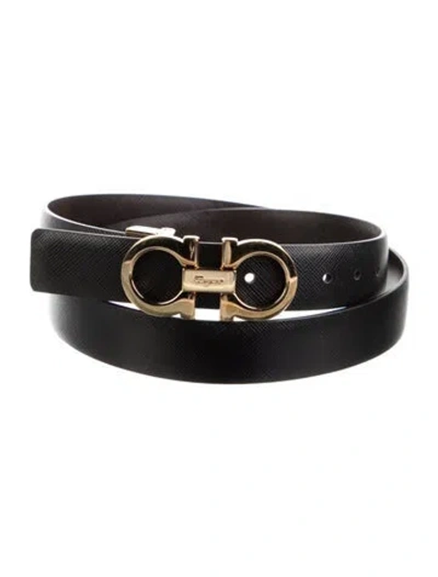 Pre-owned Ferragamo Skinny Leather Belt In Brown
