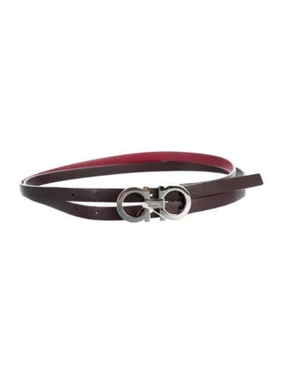 Pre-owned Ferragamo Skinny Leather Belt In Brown