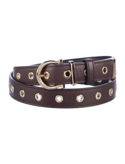 Pre-owned Ferragamo Skinny Leather Belt In Brown