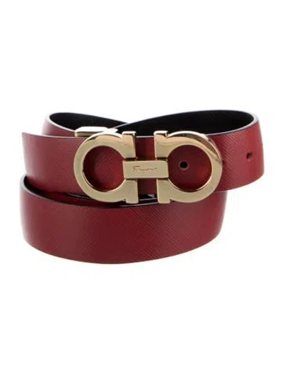 Pre-owned Ferragamo Skinny Leather Belt Kit In Black