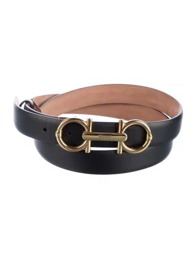 Pre-owned Ferragamo Skinny Leather Belt Kit In Black
