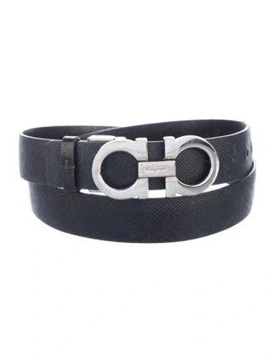 Pre-owned Ferragamo Skinny Leather Belt Kit In Black