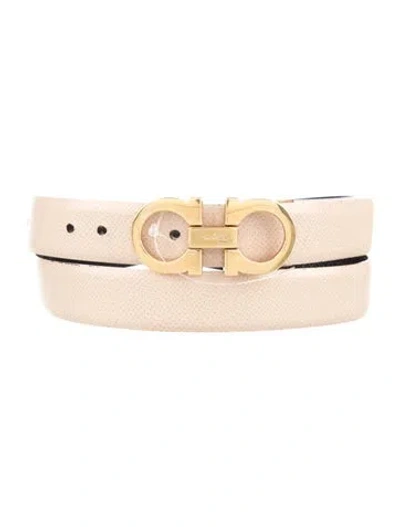 Pre-owned Ferragamo Skinny Leather Belt Kit In Neutral
