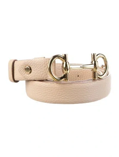 Pre-owned Ferragamo Skinny Leather Belt Kit In Neutral