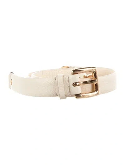 Pre-owned Ferragamo Skinny Leather Belt In Neutral