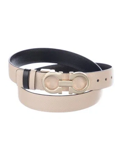 Pre-owned Ferragamo Skinny Leather Belt In Neutrals