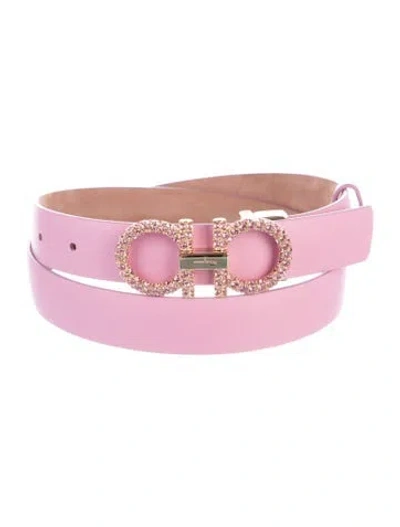 Pre-owned Ferragamo Skinny Leather Belt In Purple