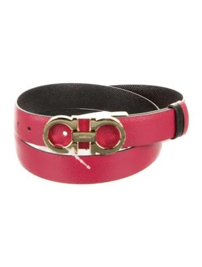 Pre-owned Ferragamo Skinny Leather Belt In Red