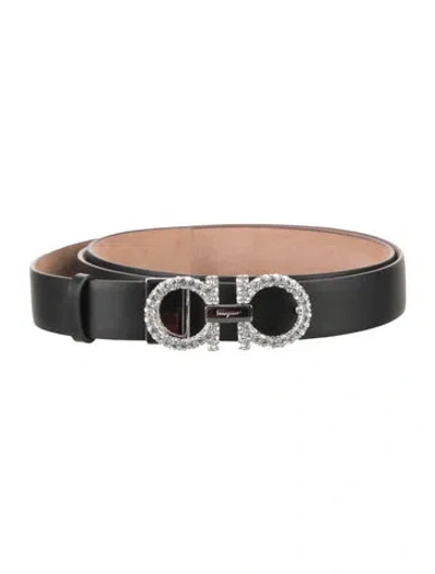 Pre-owned Ferragamo Skinny Leather Belt W/ Tags In Black
