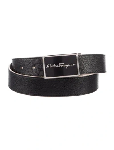 Pre-owned Ferragamo Skinny Leather Waist Belt In Black