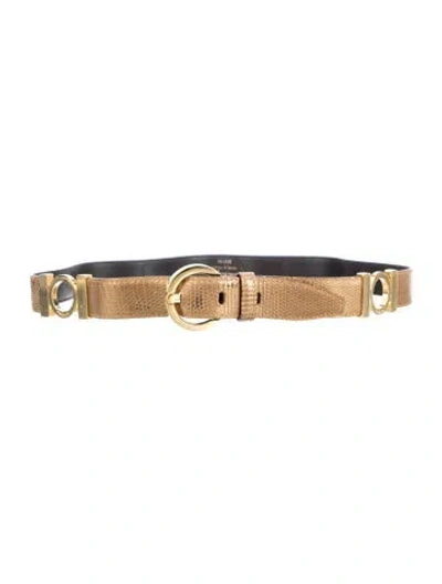 Pre-owned Ferragamo Skinny Leather Waist Belt In Yellow
