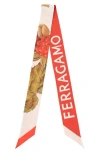 Ferragamo Wild-berry Print Silk Bandeau In White
