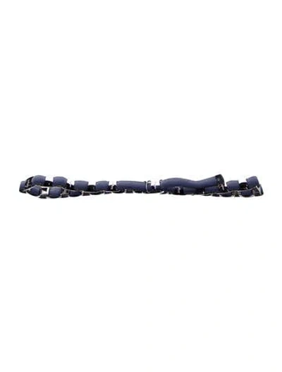 Pre-owned Ferragamo Skinny Waist Belt In Blue