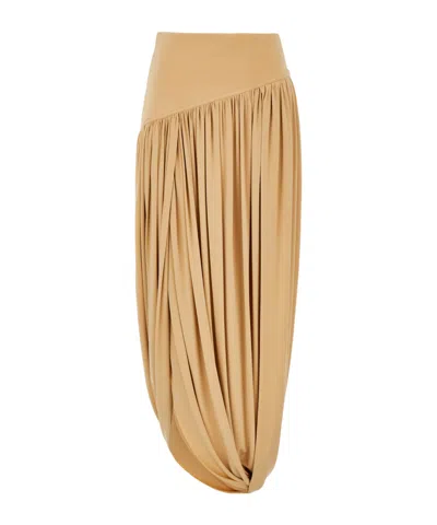 Ferragamo Skirt With Basque Detail In Neutral