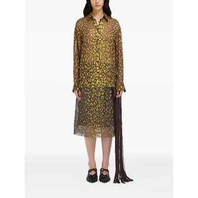 Ferragamo Skirt With Flower Detail In Brown