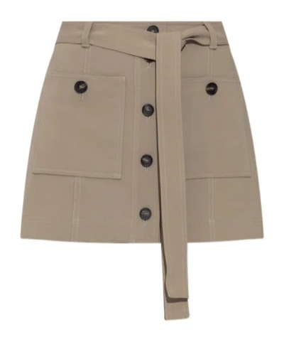 Ferragamo Skirt With Pockets In Brown