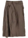 Ferragamo Belted Waist Ruched Midi Skirt