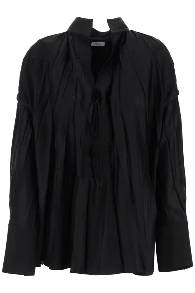 Ferragamo Sleek Caftan-style Blouse In Black For Women In Multicolor