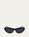 Ferragamo Sleek Logo Acetate Cat-eye Sunglasses In Black