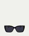 Ferragamo Sleek Logo Acetate Square Sunglasses In Black