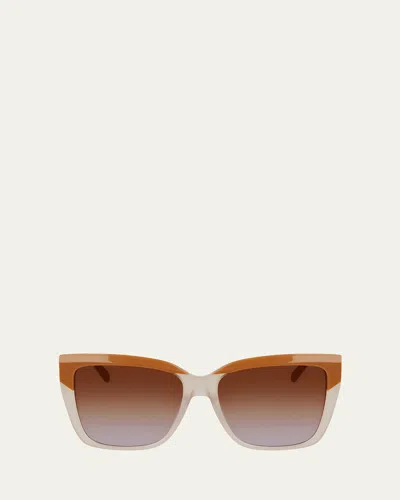 FERRAGAMO SLEEK LOGO ACETATE SQUARE SUNGLASSES