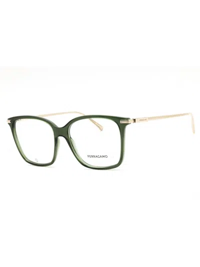 Ferragamo Sleek Rectangular Eyeglasses For Women - Sf2992 In Green