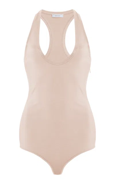 Ferragamo Sleeveless Brief-bottom Bodysuit In Light Pink