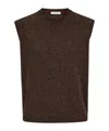 Ferragamo Chocolate Stretch Wool Blend Sleeveless Sweater