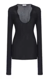 Ferragamo Sleeveless Cotton Top In Black