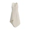 Ferragamo Asymmetric Sleeveless Stretch Crepe Dress