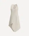 Ferragamo Asymmetric Sleeveless Stretch Crepe Dress