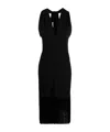 Ferragamo Sleeveless Dress With Fringe In Black