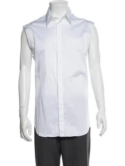 Pre-owned Ferragamo Sleeveless Dress Shirt In White