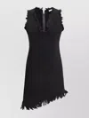 Ferragamo Raw-edge Sleeveless Denim Mini Curve Dress In Black